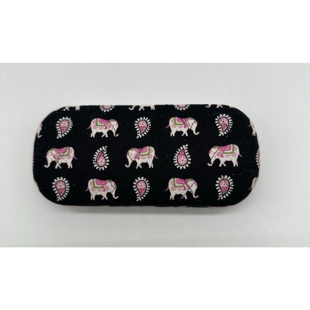 Vera Bradley Pink Elephants Paisley Hard Eyeglasses Case Retired Pattern